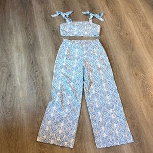 Amazon set- Stylish Blue and White Women's Jumpsuit- size small